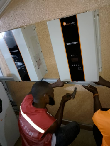 Solar panel installation on a residential roof