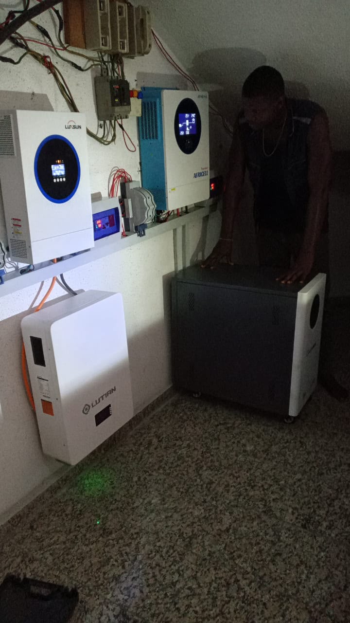 Solar power equipment mounted for a customer installation