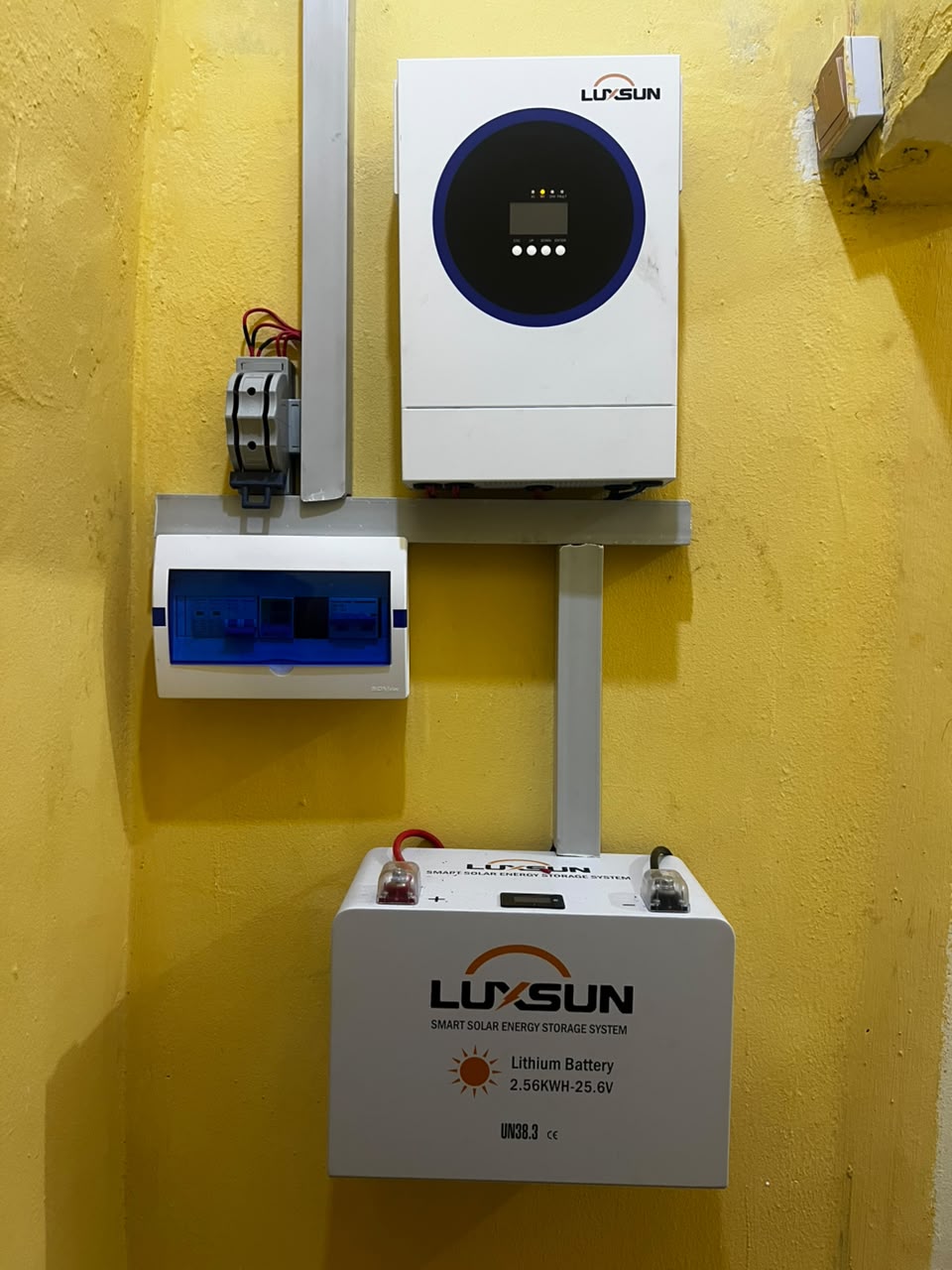 Professional solar installation work in progress